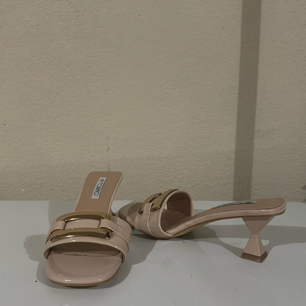 Beige low heels